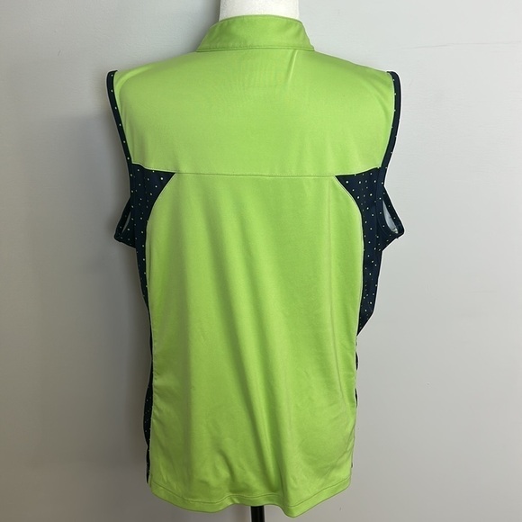 IZOD Green/Navy Blue Faux Collar Sleeveless Golf Shirt Sz XXL - Picture 4 of 7